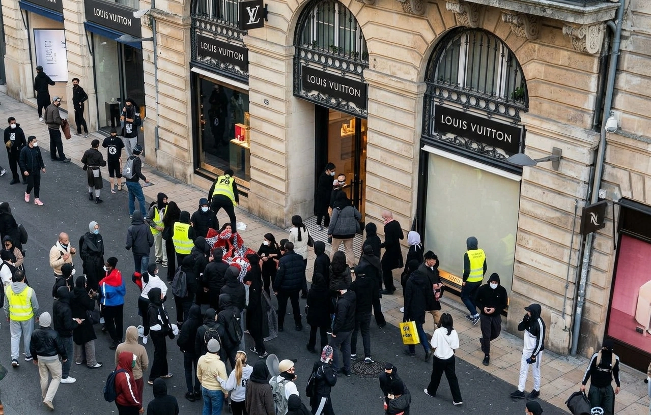 Fransada etirazçılar “Louis Vuitton” mağazasını DAĞIDIBLAR - VİDEO